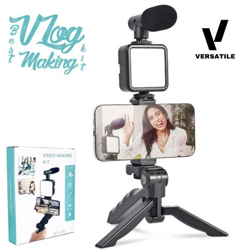 AY-49 VIDEO MAKING KIT VLOGGING TRIPOD TRIPLE BAND LIGHT